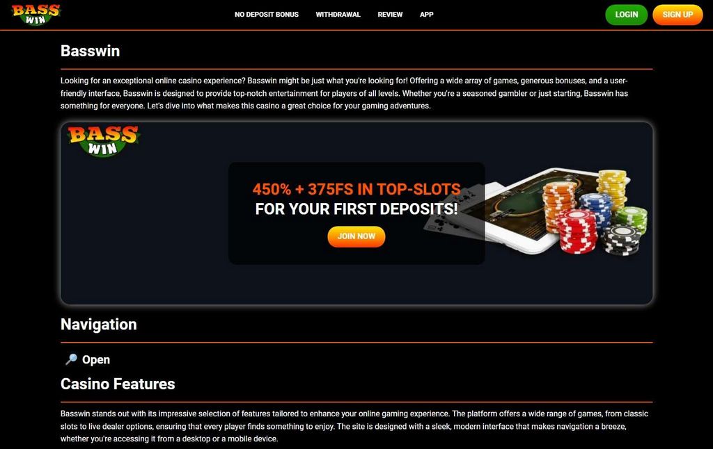 Bass Win Casino Site Review - Professional & Gamer Scores (2026 )